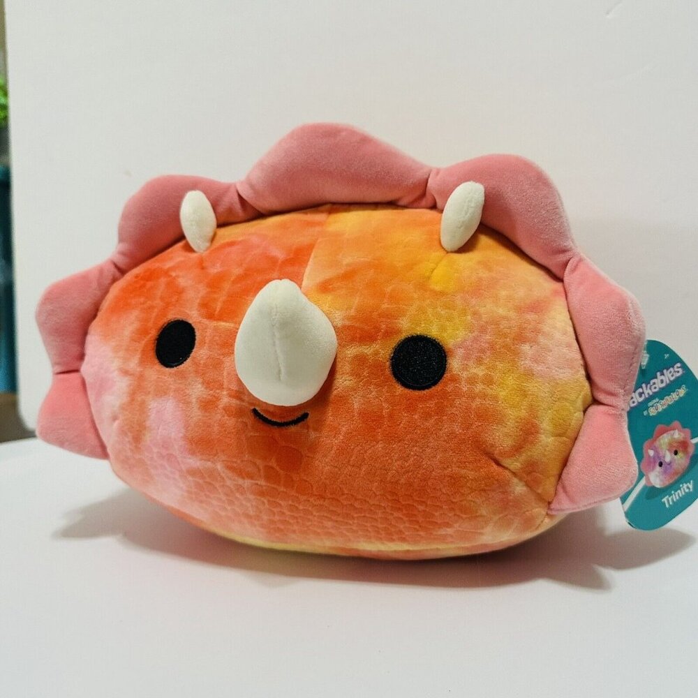 Squishmallows Stackables 12" Trinity Tie Dye Triceratops Plush